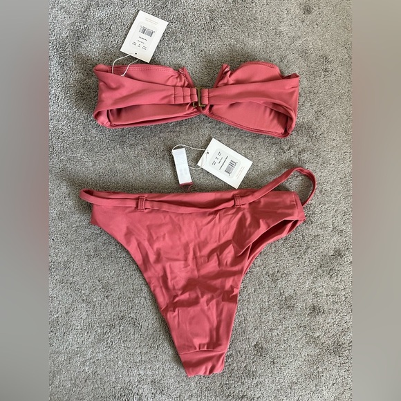 Andie Swim Bikini Scala Top and Riviera High Waisted Bottom in Fruit Punch XS - Picture 6 of 6